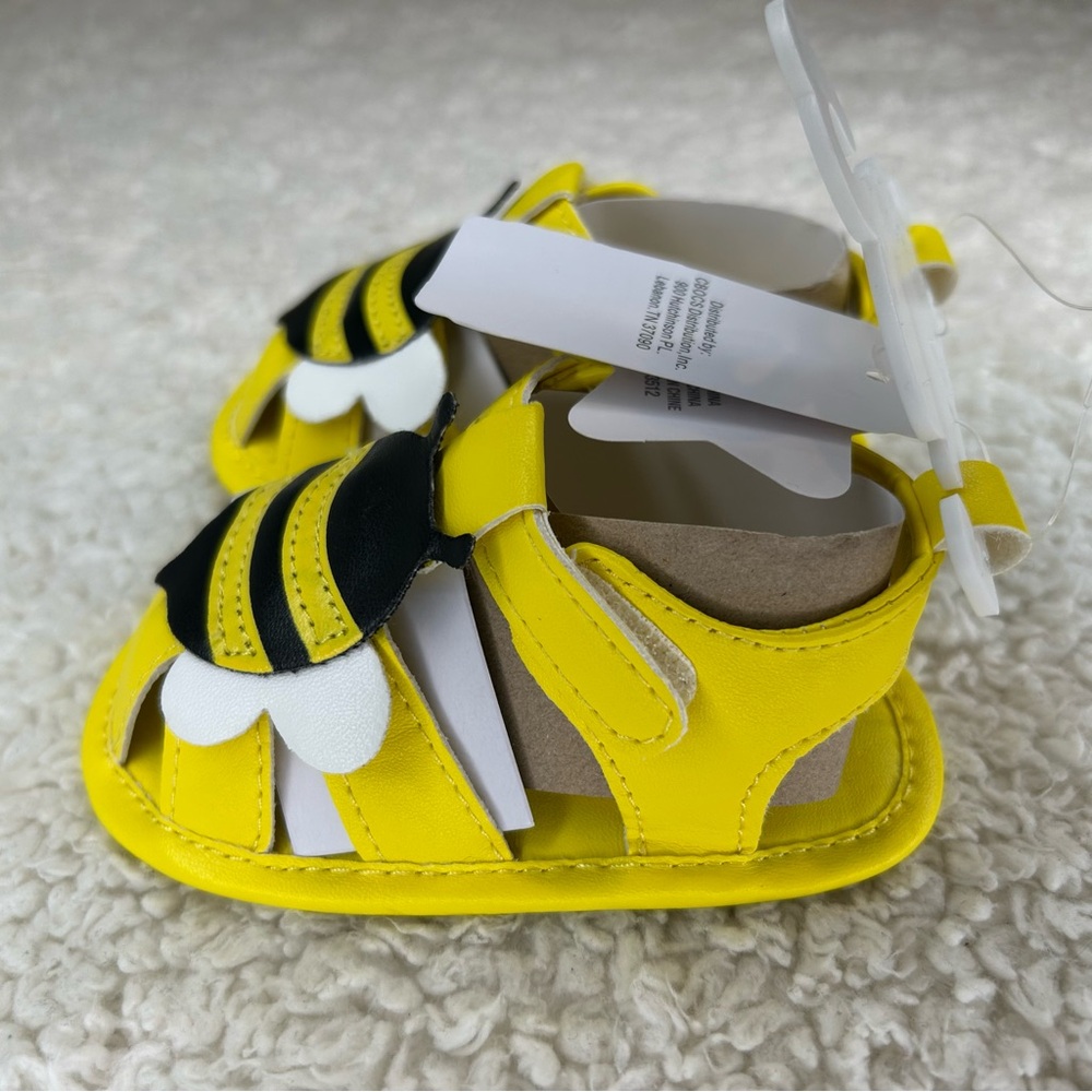 Rising Star Yellow Bumble Bee Baby Sandals NWT 9-12 Months - Picture 7 of 9